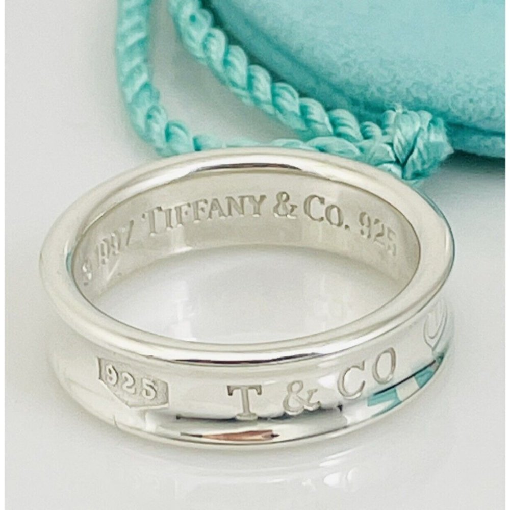 Size 11.5 Tiffany & Co 1837 Ring Concave Mens Unisex in Sterling Silver